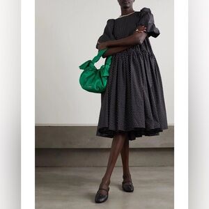 MOLLY GODDARD Black Midi Dress with White Dots